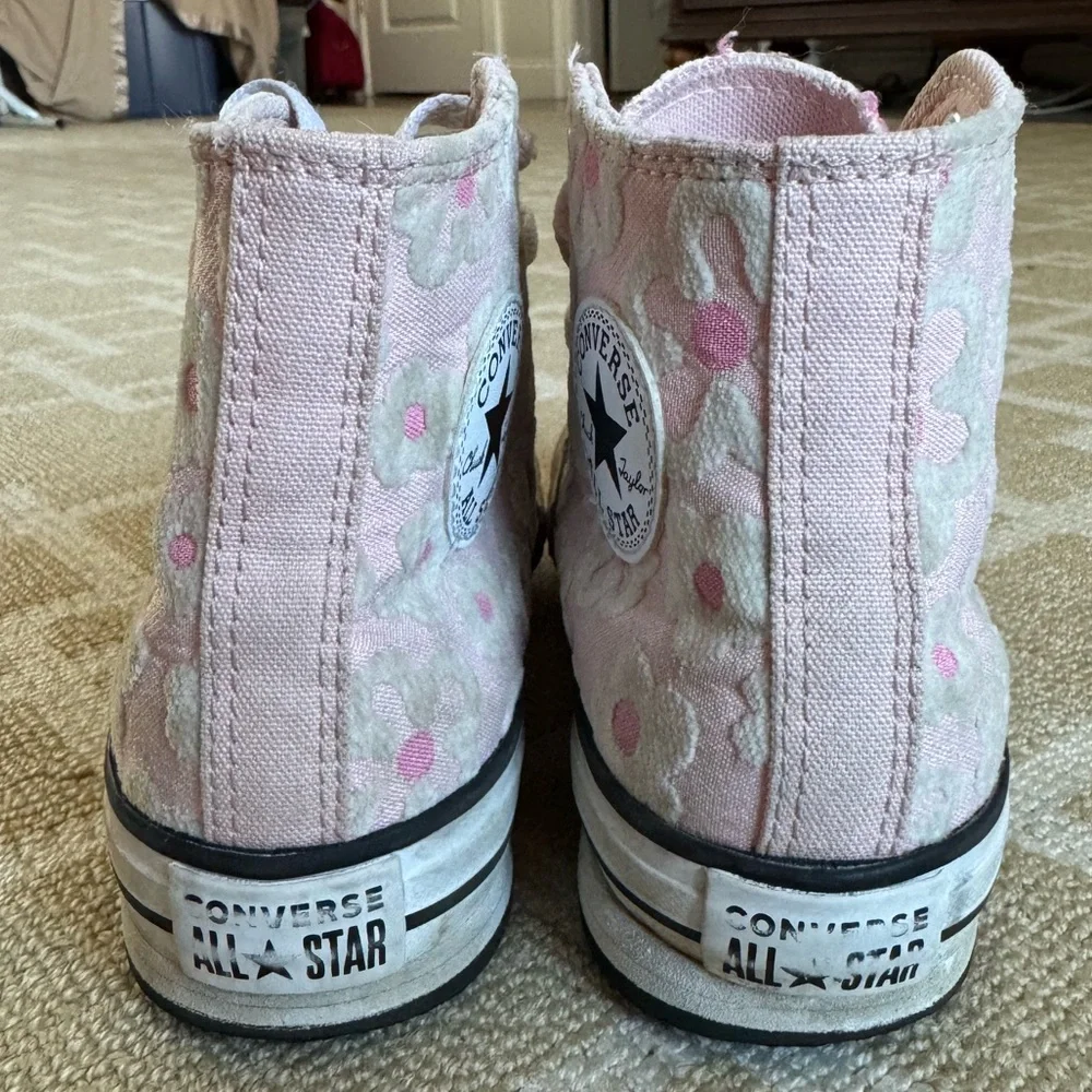 Converse Chuck Taylor All Star High Top Sneakers Pink Floral Girls Size 3